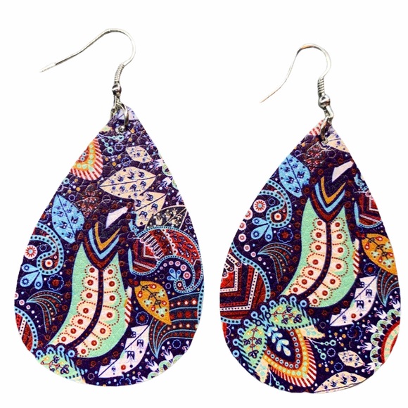 Jewelry - 🌻3 for $12🖤Faux Leather Teardrop Dangle Earrings